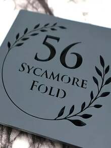 1pc Customized Acrylic Address Plaque - Personalized House Number Sign, Wheat Design, Suitable For Outdoor Decoration, Rural Road/Garden Style Option, Weather-Resistant, Easy Installation, Garden Decor | Modern Address Plaque With Easy Mounting Function, Front Porch Decor,Home Harmony - Multicolor - View 24