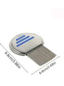 3pcs Lice Comb Set (Random Colors), Lice Care, Individual Packaging. Professional Stainless Steel Lice And Nit Comb, Round Pointed Tips To Remove Eggs, Providing Comfort - Multicolor - View 2