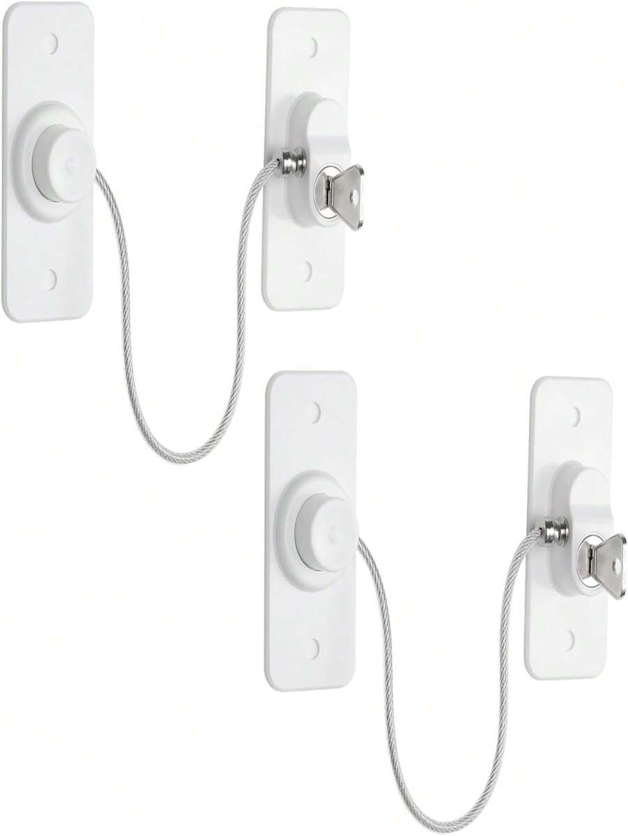 2pcs Window Locks, Self-Adhesive Window Restrictor Locks With Screws And Keys, Sturdy Locks To Prevent Home Window Locks From Falling Off