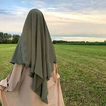 1 件优质 Hijab Khimar 和 Abaya 连衣裙，高品质 穆斯林女性祈祷头巾伊斯兰服装 Khimar - 彩色 - 查看 4