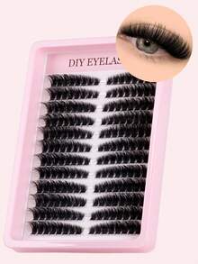 192/216 件蓬松睫毛簇，100D/50D/80D 单根睫毛，浓密簇状睫毛延长，D 卷曲睫毛，簇状单根睫毛，8-16 毫米纤细簇状睫毛，睫毛簇，睫毛簇，单根睫毛，睫毛，假睫毛 - D - 查看 4