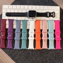 1pc Apple Watchband Sport Silicone Band Black Compatible With Apple Watch Band 40mm 38mm 41mm 44mm 45mm 42mm 49mm Women Men, Black Soft Wristband Waterproof Replacement Sport Strap Compatible With Apple Watch Band Series 9 8 7 6 5 4 3 2 1 SE Ultra2/1 Apple Watch Strap Men Watch Band
