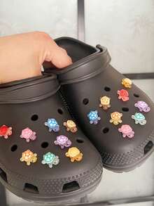 5/10pcs Glow In The Dark Detachable 3D Cartoon Turtle Shoe Charms, Decoration For Beach Sandals And Clogs - Multicolor - View 8