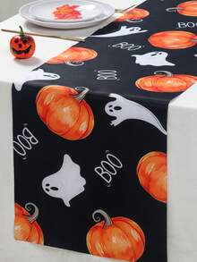 1 件万圣节桌旗、万圣节装饰、万圣节幽灵南瓜图案桌旗、万圣节派对装饰桌布、万圣节装饰桌布、万圣节不给糖就捣蛋装饰、桌面中心装饰、万圣节家居装饰、万圣节厨房装饰、万圣节礼物