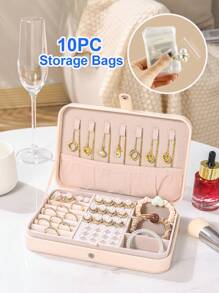 Luxury Leather Jewelry Box, Jewelry Organizer, Ring Box. Retro PU Leather Jewelry Box For Women, For Storing Earrings, Necklaces, Rings, Bracelets, Watches And Other Accessories, Perfect Mother's Day Gift Back To School