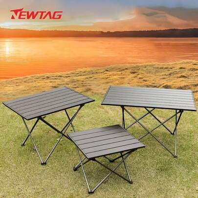 7050 Aluminum Alloy Folding Table, Metal Sandblasting Craftsmanship, Anti-Corrosion, Anti-Scratch, Matte Finish, Foldable & Storable. NEW TAG Portable H Outdoor Aluminum Alloy All-Black Folding Table, Collapsible For Camping, Picnic, BBQ, Market Stall