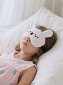 1pc Plush Bunny Eye Mask, Soft Plush Blindfold Sleep Masks, Cute Animal Rabbit Sleeping Eye Mask, Suitable For Daily Rest And Travel, Kids Eye Mask, Sleep Mask, Travel Essentials Kids