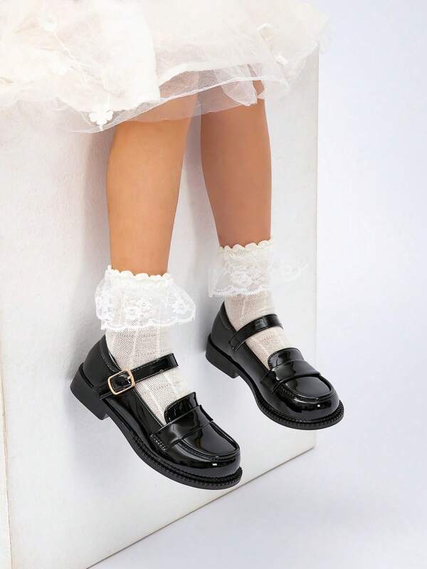 1 Pair Girl's Decorative Cute Flat Princess Style Casual Campus Shoes