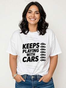Blusas para mujer, elegantes, informales, 100 % algodón, regalos para el día de la madre, tallas S a 2XL, regalos de cumpleaños para mujer, camiseta de mecánico de coches Keep Plays, camiseta de mecánico diésel, Keep Plays CARS.tee - Blanco - Ver 2