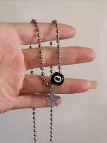 韩流朋克摇滚银色星星十字架吊坠项链男女情侣复古美学珠宝 Y2K EMO 配饰