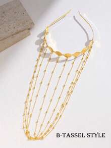 1pc Women's Fashionable Gold Antique Coin Headband, Super Fairy Ins Hair Accessories, Baroque, Bohemian Single Row Headband Women, Arabic Headband Women, Bridal Headwear, Gift For Girlfriend, Mother's Day Gift,Baroque Style Headbands Retro Hair Hoops For Women Chic Headdress Geometric Rhinestones Lightweight Hair Band Accessory For Parties - Multicolor - View 2