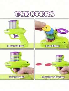 1 件 - 儿童软弹射飞碟枪,连续射击 EVA 胡萝卜枪玩具,双人亲子互动软弹射击枪,室内外互动玩具,儿童节日礼物,飞盘发射器,圣诞礼物,男孩玩具 - 彩色 - 查看 4