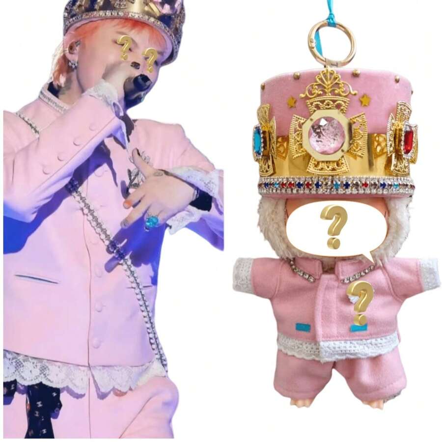 3pcs Crown Set, Quan Zhilong GD Same Pink Crown Set Includes Pants, Clothes, Hat, Front High Energy Series For Gaming And Showcasing Creative Youth Toy Clothing - Multicolor - View 1