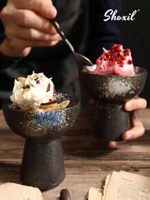 shoxil 1 件陶瓷多用途餐杯、甜点杯、甜点碗 - 非常适合盛放冰淇淋、甜点、小吃和水果 | 非常适合家庭厨房、办公桌、露营旅行、派对自助餐、咖啡厅展示和野餐 - 甜點杯 - 查看 8