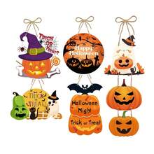 1pc Halloween Door Hanging Decoration - Peculiar Pumpkins, Bats - No Electricity Required - Indoor/Outdoor Party Decoration - Perfect For Halloween, Christmas, And Autumn - Easy To Hang On Rope Rings - Home, Office, Or Classroom Decoration - Annual Decoration, Halloween Decoration, Holiday Home Decoration, Handicraft Decoration, Festival Decorations, Festival Shoppers, Christmas Best