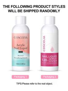 coscelia 30/60/120毫升EMA单体丙烯酸液体，附赠3支丙烯酸美甲刷，大容量丙烯酸美甲系统，适合初学者DIY丙烯酸美甲、法式美甲延长、美甲雕刻沙龙使用（120毫升丙烯酸液体随机发货） - 彩色 - 查看 7