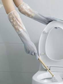 1 双随机颜色长款家用橡胶手套，女士洗碗手套，防滑清洁手套