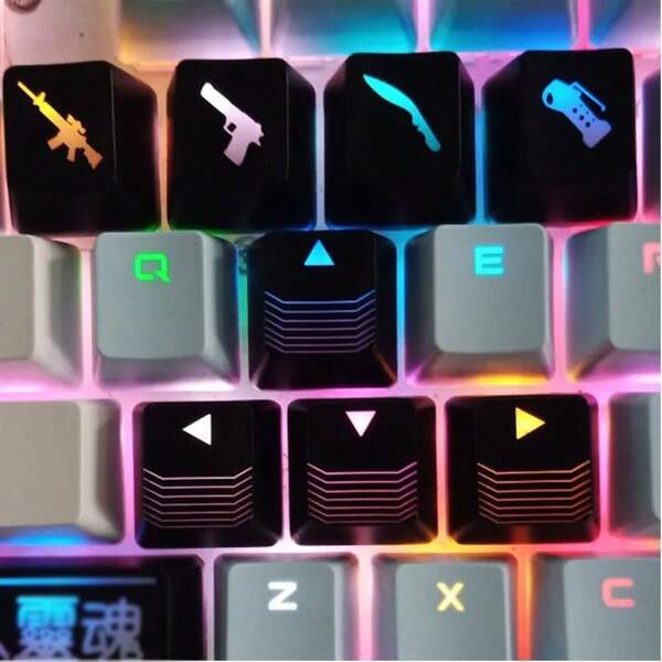 Touches WASD et flèches, touches de profil OEM, installation facile pour claviers mécaniques, set de touches de jeu, interrupteurs MX