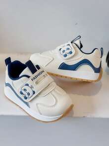 1 Pair Toddler Fashion Sports Shoes, Lightweight Anti-Slip Breathable Baby Walking Shoes, Unisex College Style Casual Running Shoes - Blue - View 3