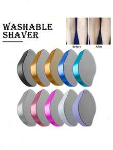 可重复使用的女士腿部脱毛器，防水纳米玻璃脱毛工具 - 神奇水晶玻璃，无需剃毛，可水洗纳米玻璃脱毛器，防水纳米玻璃脱毛工具 - 无痛腿部脱毛和去角质，可重复使用 - 彩色 - 查看 2