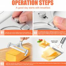 Adjustable Cheese Slicer – Stainless Steel Wire Cutter For Perfect Thin/Thick Slices, Ergonomic Handle For Hard & Soft Cheeses - Silver 1pc - View 10