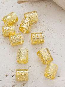 40pcs Gold DIY Dreadlock Beads, Hollow Iron Rings, Versatile Hair Accessories Hair Clips