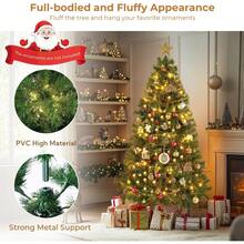 4 piedi/5 piedi/6 piedi/7 piedi Albero di Natale, Palline per Albero di Natale, Albero di Natale Artificiale, Albero di Pino di Natale con Supporto Metallico Pieghevole Solido Perfetto per Decorazioni Natalizie Interne ed Esterne, Facile da Montare, Regali di Natale, Verde