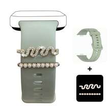 3PCS Little Boy Planet Spaceship Series Decorative Ring+Quick Release Strap Bracelets Compatible With Huawei Watch Fit 3 4 Silicone Band Strap Compatible With HUAWEI FIT 4 Pro - one-size - View 15