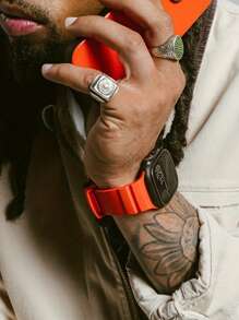 Men's Soft Silicone Watch Band, Asymmetrical Design, Compatible With 42mm, 44mm, 45mm And 49mm Apple Watch, Suitable For Apple Watch Series 10, 9, 8, 7, 6, 5, 4, 3, 2, SE, Ultra, Simple And Stylish Men's Wristband