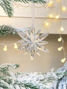 3pcs/9pcs Christmas Creative Transparent Icicle Snowflake Ornaments, Suitable For Outdoor Trees, Home, Store, Holiday, Party, Christmas Tree Decorations - Multicolor - View 6