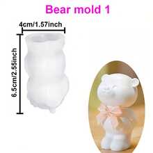 Silicone Bear Mold Aromatherapy Goodbye Bear Design Animal Design Candle Mold DIY Handmade Gypsum Crystal Drop Glue Making Creative Project Animal Theme Design Flexible Silicone Mold Handicraft Silicone Mold - White - View 7