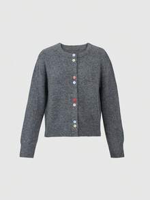 ii Stylish Colorblock Button-Up Knit Cardigan Sweater