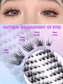 10排曼加纤细分段假睫毛 慵懒自嫁接浓密8-15mm斜飞眼尾假睫毛 轻盈透气单簇自嫁接3D立体浓密卷翘 派对必备DIY新手必备睫毛化妆品 - DD - 查看 4