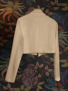 Áo khoác Blazer nữ dáng ôm, cạp cao, thiết kế thanh lịch - Màu Khaki - Xem 2
