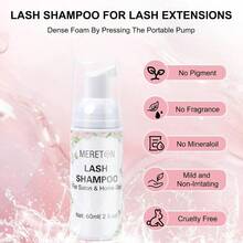 MLash Shampoo Kit For Lash Extensions Eyelash Extension Cleanser Lash Cleaner Lash Cleaning Kit For Cluster Lashes Lash Bath With Makeup Pad+ Brush+Rinse Bottle Oil Free Foam8001 - #5-IN-1 - View 3