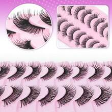 M10 Pairs Wispy False Eyelashes With Clear Band 14MM Fluffy Cat Eye Lashes Natural Look 3D MinkStyle Strip Lashes Lightweight Fake Eyelashes For Everyday Makeup8001 - 1 - 查看 7