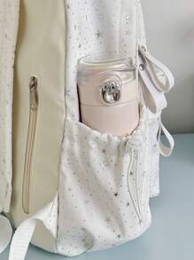 星光尼龙面料小清新女生背包适合青少年作为防水轻便的格纹背包，适合青少年女大学生和白领，非常适合学校、大学、工作、商务 - 彩色 - 查看 7