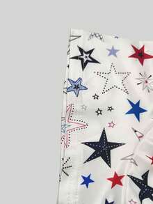 POPScrub Stern Muster Kurzarm/Kasack Uniform Top, Sommer Krankenschwester Uniform Top, Krankenschwester Uniform Set. Damen Mode Lässig Sport Kasack Top, Businesskleidung, Damen Sommer Strandbluse, Top mit süßen Seesternen, sternenhimmel Muster - Weiss - Übersicht 3