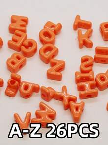26 件时尚新款亚克力大孔英文字母珠子，适用于 DIY 手机挂绳、鞋饰、手工珠宝、节日礼物 - 亞克力大孔A---Z英文字母直孔串珠 - 查看 23