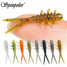 Spinpoler 25mm Micro Soft Worm Fishing Lure Light Game Tpr Mini Ajing Artificial Plastics Insect Ocean Rock Fishing Ice Fishing Freshwater Saltwater Mackerel Rockfishtackle - Multicolor - View 1