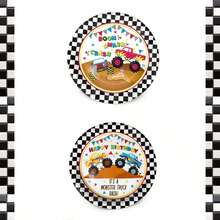 10/20/40/50pcs, Monster Truck Party Tableware Set Monster Truck 7 Inch/9 Inch Plate Car Birthday Party Supplies Decoration Black And White Plaid Theme Birthday Supplies Monster Truck Theme Paper Plates, Napkins And Cups Set, Disposable Party Tableware For Kids Birthday Party, Family Picnic - Multicolor - View 6