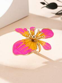 5 件套花朵吊坠首饰套装，包括手镯、耳环、戒指、手链，时尚女士度假风格