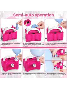 Inflador eléctrico portátil de globos, Bomba de aire eléctrica para globos 220V-240V 400W, Adecuada para decoración de fiestas con inflado de globos