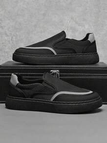 2025 New Canvas Shoes For Men, Breathable Casual Black Slip-On Loafers, Slouchy Old Beijing Cloth Shoes For Summer, Autumn & Winter