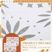 13.4ft White Large Plastic Mexican Party Banners Carnival Party Decorations, Wedding Drapery Decoration, Senior Hollow Pattern Pull Banner, Mexican Carnival Hanging Banner, Baby Shower Family Decorations Gifts - White - View 4