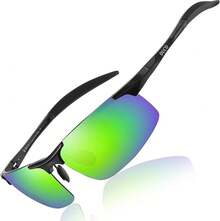 DUCO Mens Sports Polarized  UV Protection  For Men 8177s - Black Frame Revo Green Lens - View 12