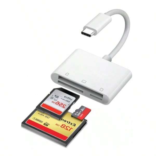 1-Pack Camera-Dedicated SD Card Reader | 2-In-1 + 3-In-1 USB 3.0 High-Speed Adapter | Supports SD/TF (Micro SD) Memory Cards | Mobile Phone Accessories Compatible With Phone 15/14/13 Series | Universal For /Tablets | Digital Camera Accessories | Plug And Play