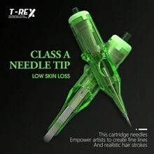 20 Stück T-REX grüne Tattoo-Nadel-Patronen RL/RM Einweg-Silikon-Profi-Sterilisierte runde Liner für Patronenmaschinen Griffe