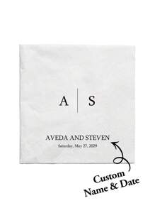 20/40/60/100 Pcs Custom Napkins, Personalized Napkins For Wedding Anniversary, Suitable For Couple, Lovers, Romantic Gift, Napkins Disposable Beverage Dessert Napkins For Wedding Table Decorations Engagement Party, Personalized Wedding Napkins, Unique Ideal Gifts For Her,Multi-Functional,Durable,Ornamental,Reusable,Exquisite,Stylish,High-Quality,Colorful,Modern,Custom,Personalized,Unique,Ideal Gifts For Him,Ideal Gifts For Her,Boyfriend,Dad,Girlfriend,Mom,Family,Friends,Tea Room,Home,Garden,Office,For Anniversaries,For Valentine's Day,For Mother's Day,For Birthdays,For Father's Day,For Graduation,For Weddings,For Housewarming,Personal Items