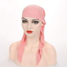 Womens Turban Chemo Hat Scarves Slip-Pre-Tied Headwear Bandana Sleep Hair Coverhalloween - 粉色 - 查看 8